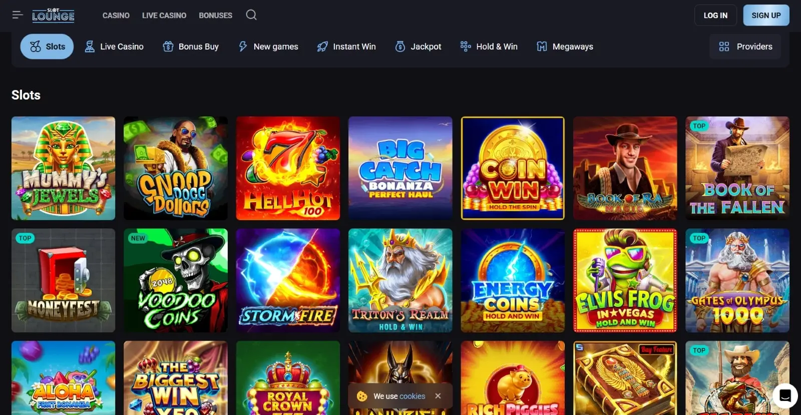 SlotLounge Casino NZ first impression &ndash; game lobby overview